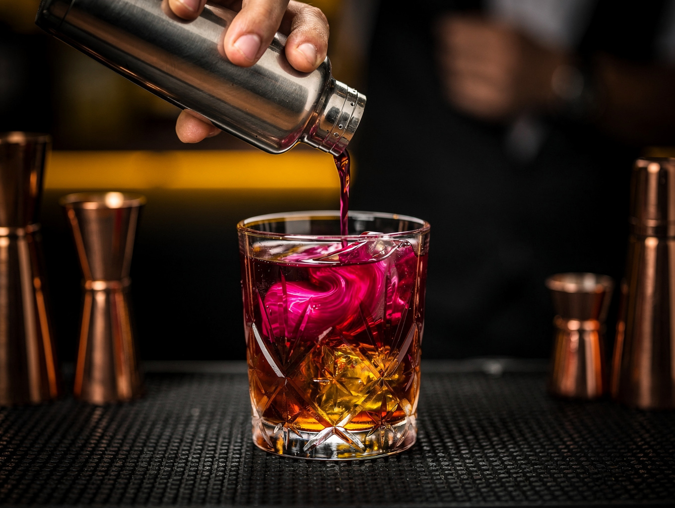 Artisanal cocktail clarification process in bar laboratory